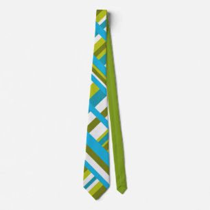 Plaid in Turquoise, Olive & Lime Green Tie