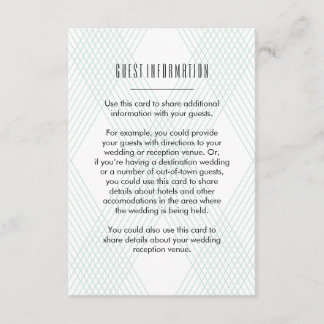 Plaid-ish Guest Information Insert Card