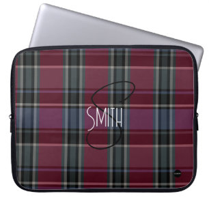 Plaid Laptop Cover with Maroon HAMbyWG