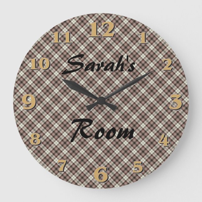 Plaid Large Clock (Front)