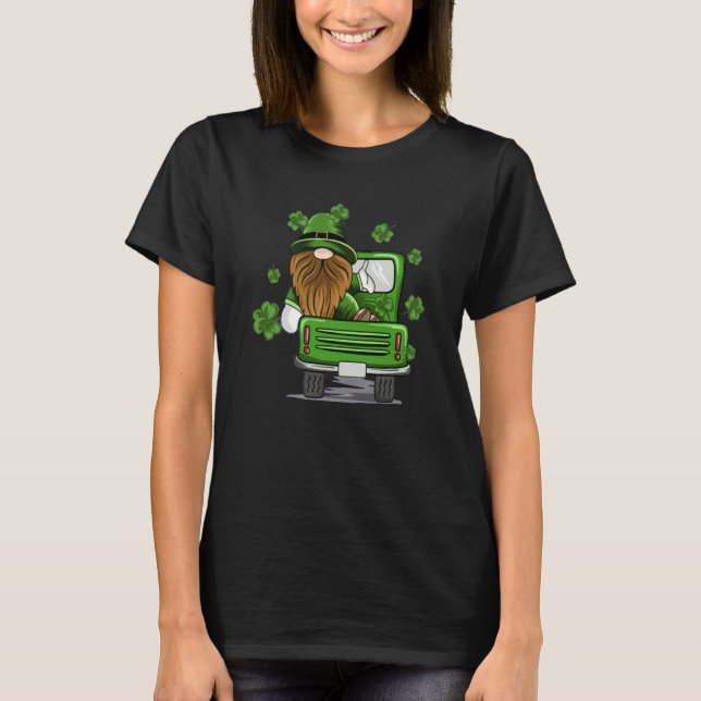 Plaid Leprechaun Monster Truck St Patrick's Day Lu T-Shirt (Front)
