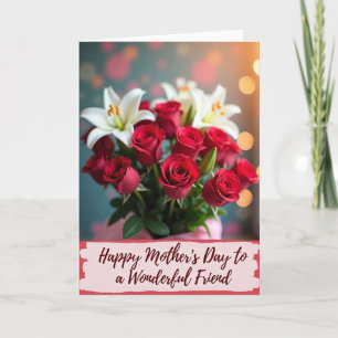 Plaid Lilies Wonderful Friend Card