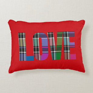 Plaid Love Accent Pillow by HAMbyWG