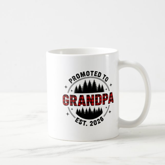 Plaid Lumberjack New Grandpa Promoted To Grandpa E Coffee Mug (Right)