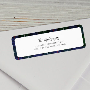 Plaid MacKenzie Tartan Family Return Address Label