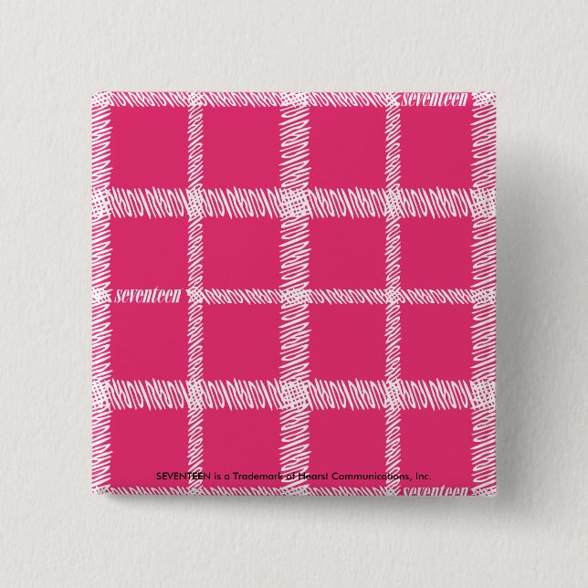Plaid Magenta 15 Cm Square Badge (Front)