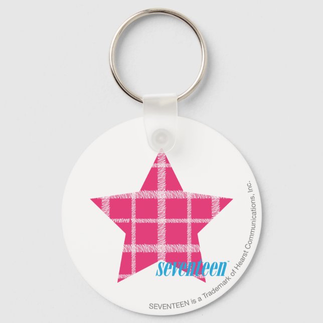 Plaid Magenta 3 Key Ring (Front)