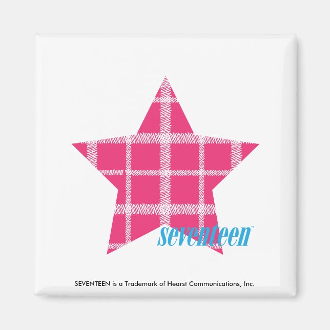 Plaid Magenta 3 Magnet (Front)