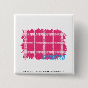 Plaid Magenta 4 15 Cm Square Badge