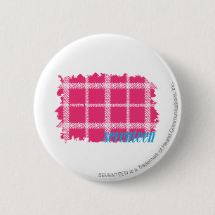 Plaid Magenta 4 6 Cm Round Badge