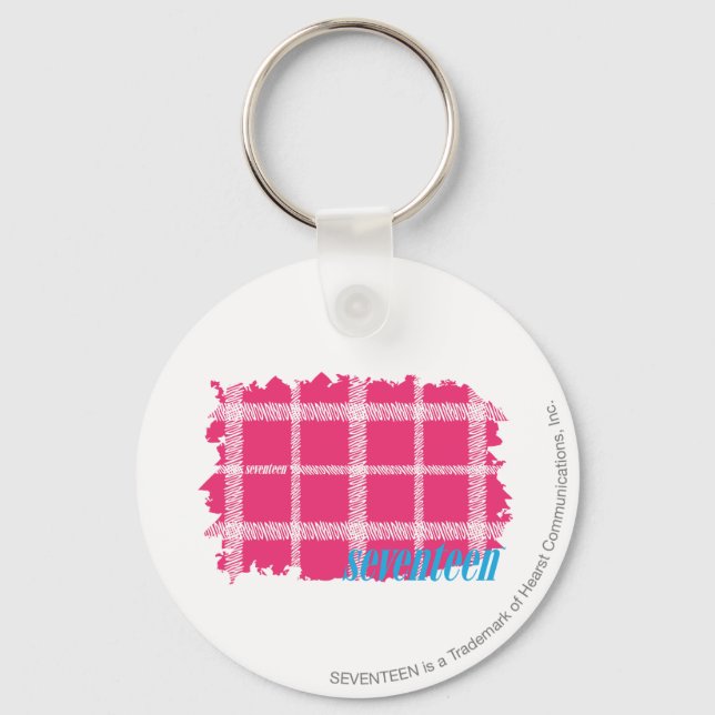 Plaid Magenta 4 Key Ring (Front)