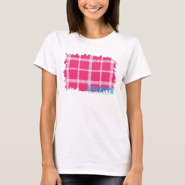Plaid Magenta 4 T-Shirt (Front)