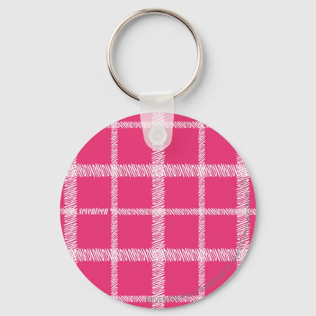Plaid Magenta Key Ring (Front)
