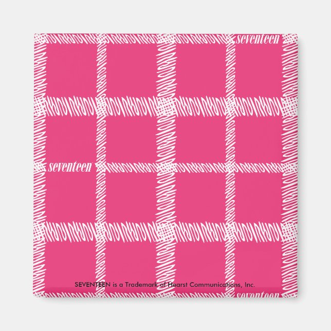Plaid Magenta Magnet (Front)