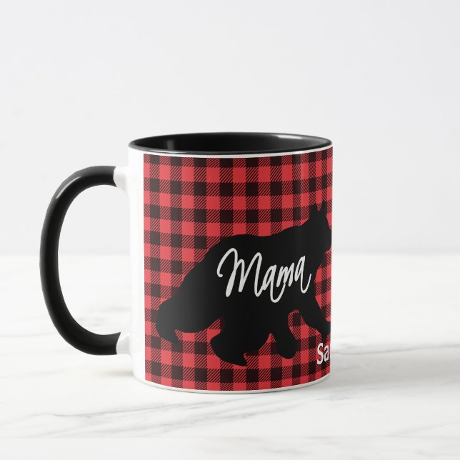 Plaid Mama Bear Coffee Mug (Left)