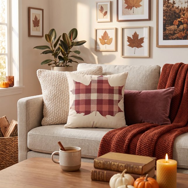 Plaid Maple leaf  Cushion (Creator Uploaded)