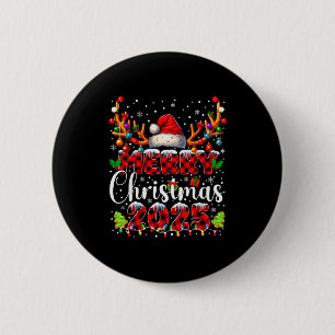 Plaid Merry Christmas 2025 Xmas Family Matching Pa 6 Cm Round Badge