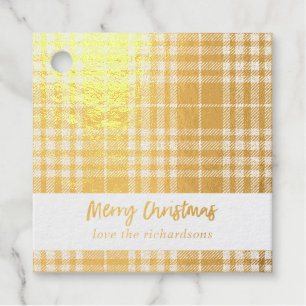 Plaid Merry Christmas Favour Tags