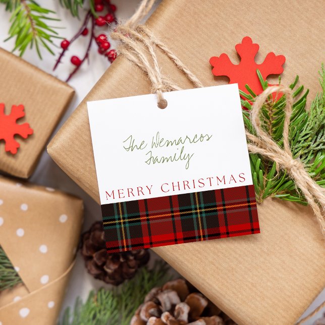 Plaid Merry Christmas Gift Favour Tags (Plaid Merry Christmas Gift Favor Tags
)