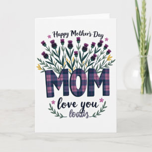 Plaid Mom Floral Illustration Card