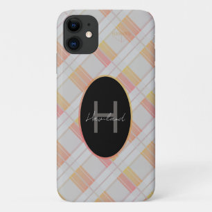 Plaid Monogram iPhone Case HAMbWG