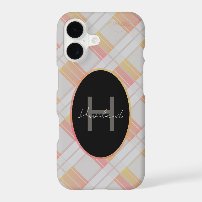 Plaid Monogram iPhone Case HAMbWG (Back)