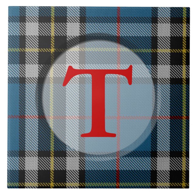 Plaid Monogram/Photo Frame Tile (Front)