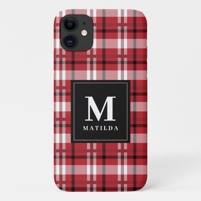 Plaid monogram tartan Case-Mate iPhone case (Back)