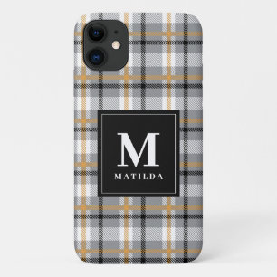 Plaid monogram tartan iPhone 11 case