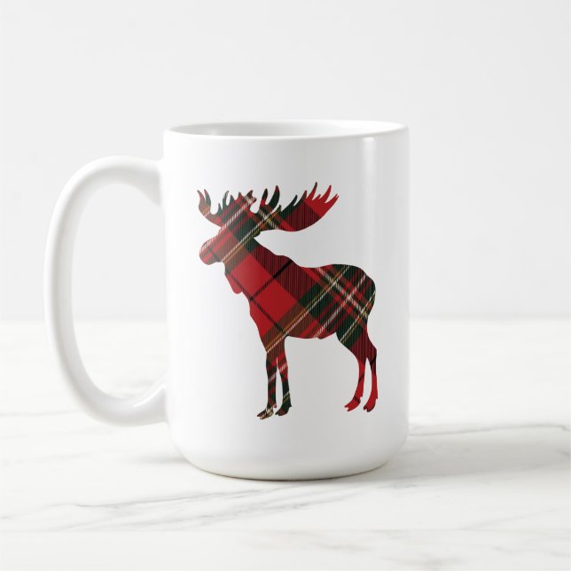 Plaid Moose Coffee Mug (Left)