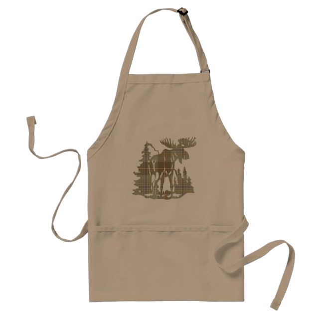 Plaid Moose Standard Apron (Front)