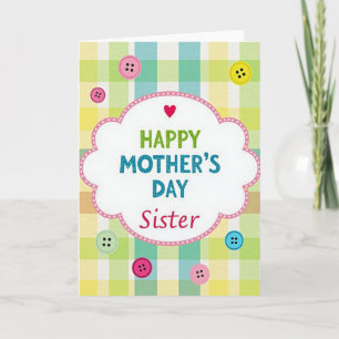 Plaid Mothers Day Sister Card