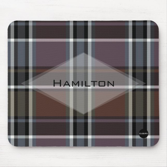 Plaid Mouse Pad with Your Name HAMbyWG (Front)