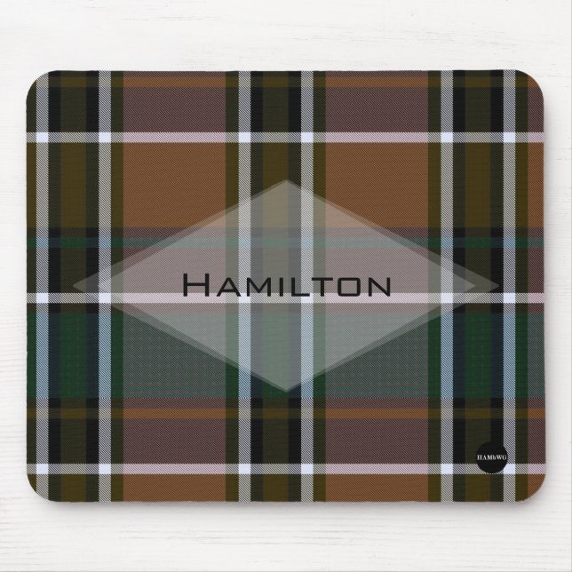 Plaid Mouse Pad with Your Name HAMbyWG (Front)