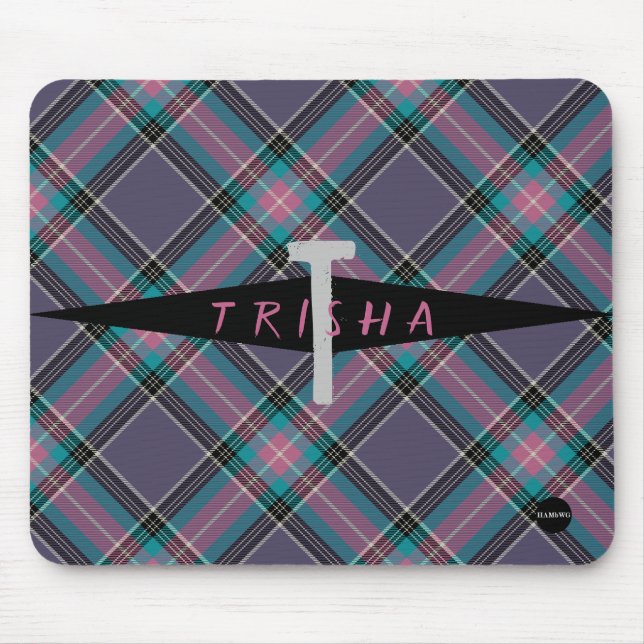 Plaid Mousepad - HAMbyWG - Lavender and Mauve (Front)