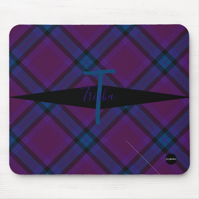 Plaid Mousepad - HAMbyWG - Maroon and Teal (Front)