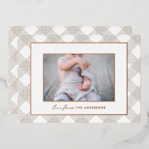 Plaid natural modern rustic elegant photo holiday