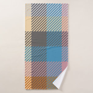 Plaid or tartan vintage abstract, home decor, back bath towel