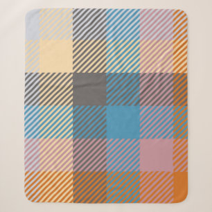 Plaid or tartan vintage abstract, home decor, back sherpa blanket