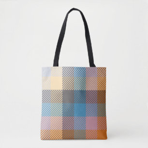 Plaid or tartan vintage abstract, home decor, back tote bag