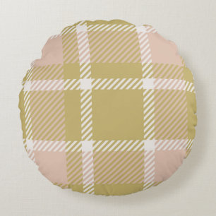 Plaid or tartan vintage background or texture in m round cushion