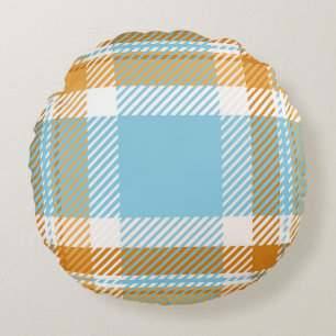 Plaid or tartan vintage is background or texture i round cushion