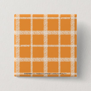 Plaid Orange 15 Cm Square Badge