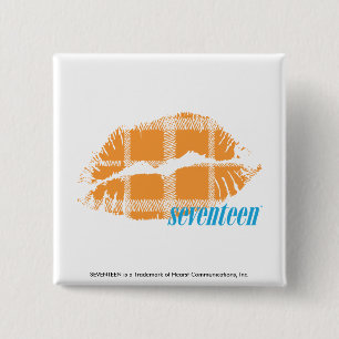 Plaid Orange 15 Cm Square Badge