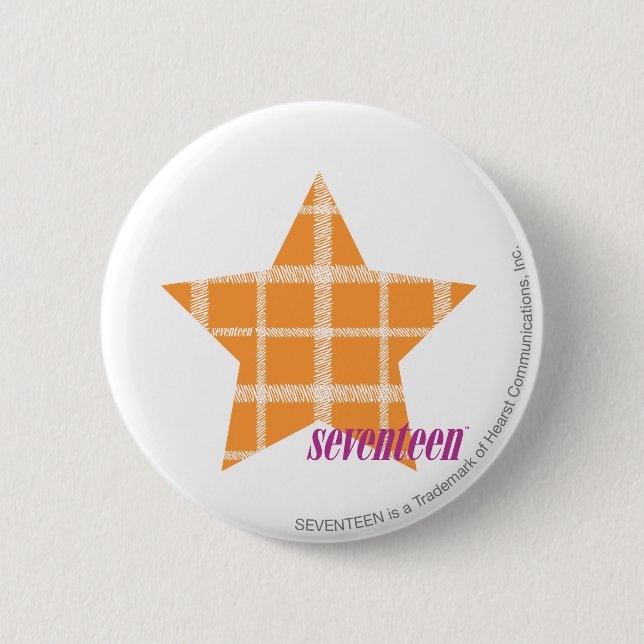 Plaid Orange 2 6 Cm Round Badge (Front)