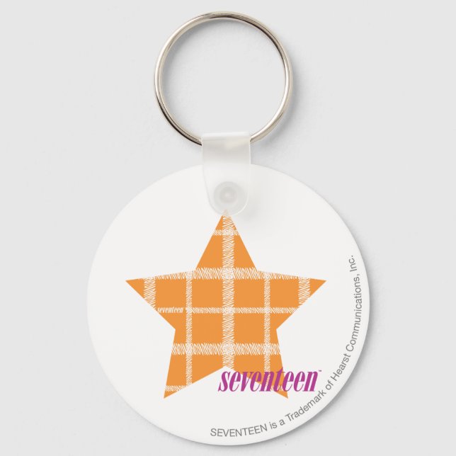 Plaid Orange 2 Key Ring (Front)