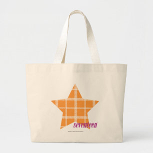 Plaid Orange 2 Large Tote Bag