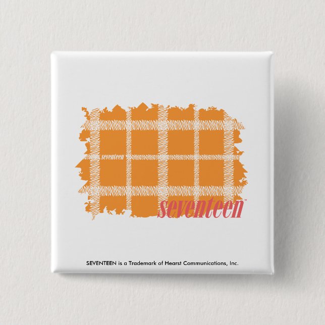 Plaid Orange 3 15 Cm Square Badge (Front)