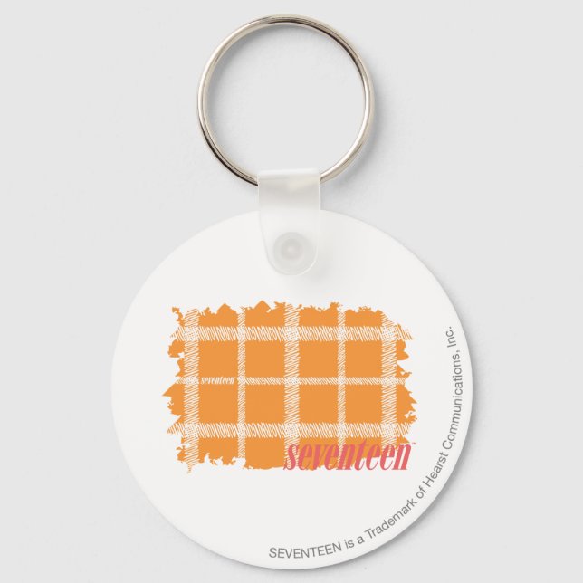Plaid Orange 3 Key Ring (Front)