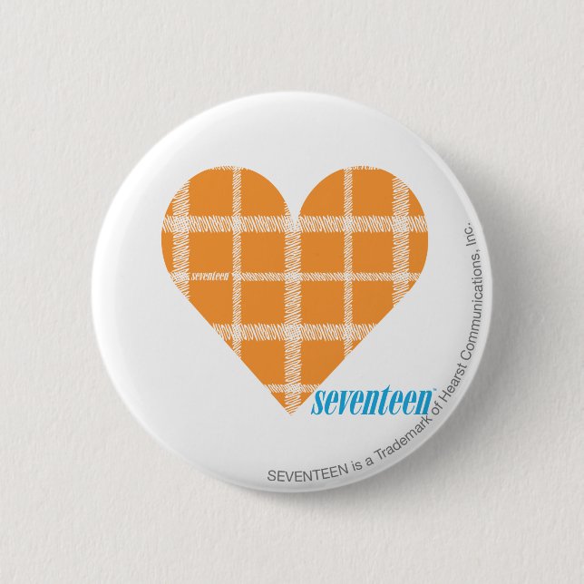 Plaid Orange 4 6 Cm Round Badge (Front)